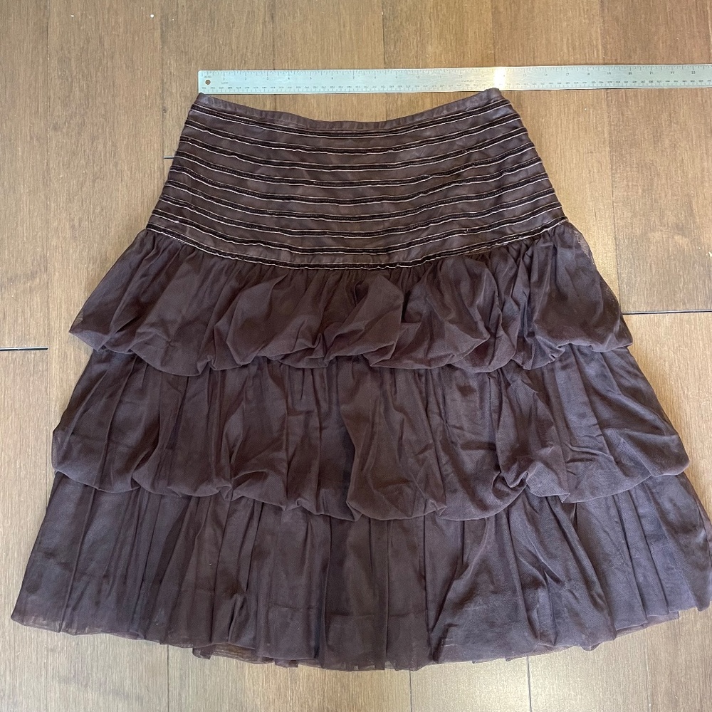 Tiered Tulle Knee Length Dressy Skirt